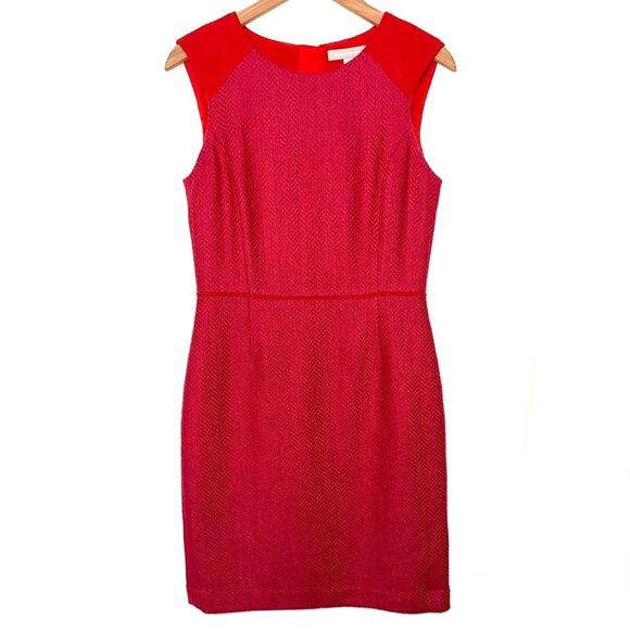 Banana Republic Dresses & Skirts - Banana Republic Textured Wool Blend Red Pink Sheath Dress Size 6